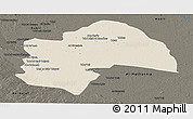 Shaded Relief Panoramic Map of Al-Qadisiyah, darken