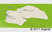 Shaded Relief Panoramic Map of Al-Qadisiyah, physical outside