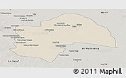 Shaded Relief Panoramic Map of Al-Qadisiyah, semi-desaturated