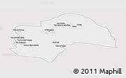 Silver Style Panoramic Map of Al-Qadisiyah, single color outside