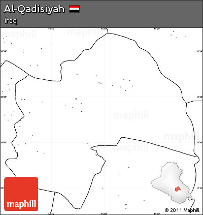 Blank Simple Map of Al-Qadisiyah, no labels