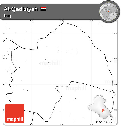 Blank Simple Map of Al-Qadisiyah, no labels