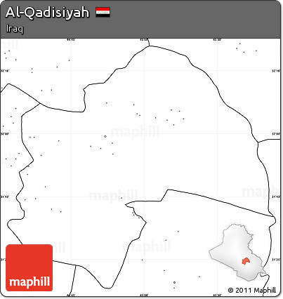 Blank Simple Map of Al-Qadisiyah, no labels