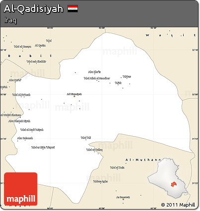 Classic Style Simple Map of Al-Qadisiyah