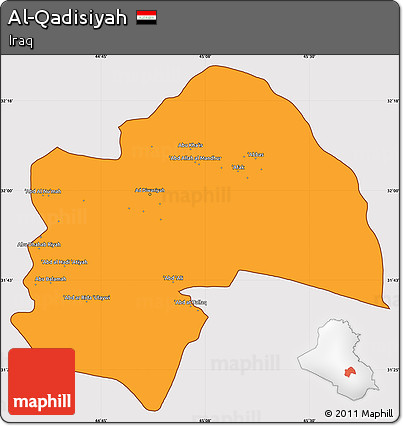 Political Simple Map of Al-Qadisiyah, cropped outside