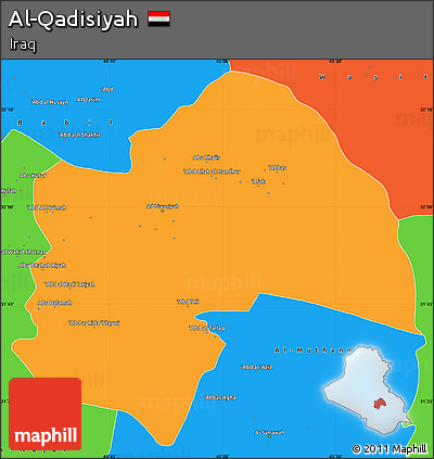 Political Simple Map of Al-Qadisiyah