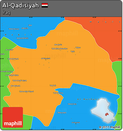 Political Simple Map of Al-Qadisiyah