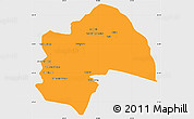 Political Simple Map of Al-Qadisiyah, single color outside