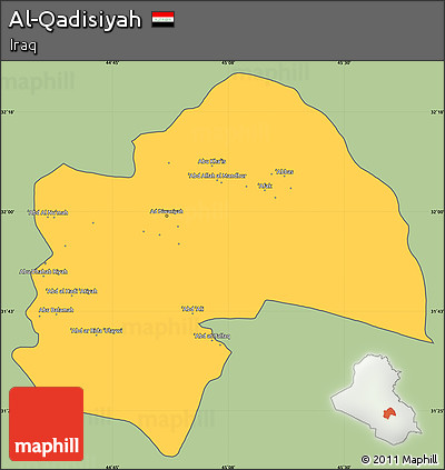 Savanna Style Simple Map of Al-Qadisiyah, cropped outside