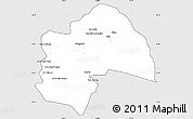 Silver Style Simple Map of Al-Qadisiyah, cropped outside