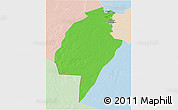 Political 3D Map of An-Najaf, lighten