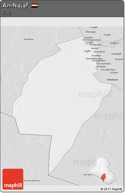 Silver Style 3D Map of An-Najaf