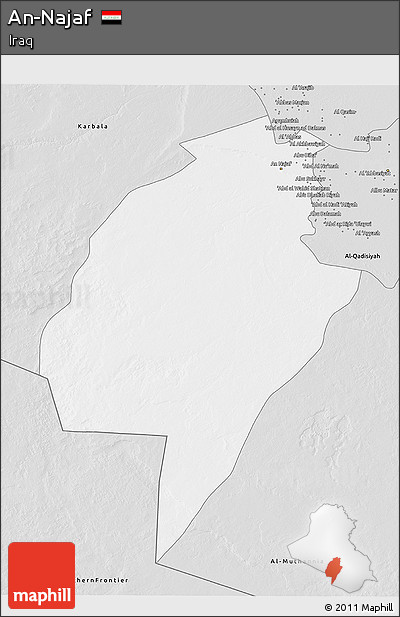 Silver Style 3D Map of An-Najaf