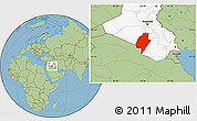 Savanna Style Location Map of An-Najaf, highlighted country