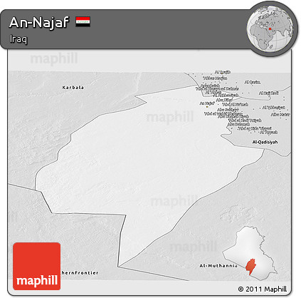Silver Style Panoramic Map of An-Najaf