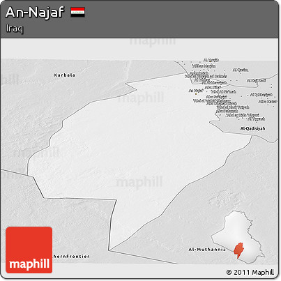 Silver Style Panoramic Map of An-Najaf
