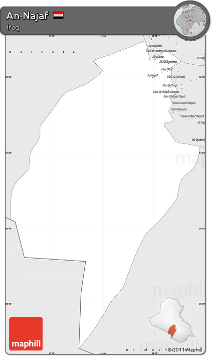 Silver Style Simple Map of An-Najaf