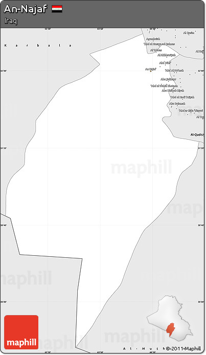 Silver Style Simple Map of An-Najaf