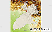 Shaded Relief 3D Map of Arbil, physical outside