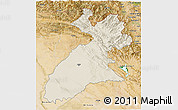 Shaded Relief 3D Map of Arbil, satellite outside