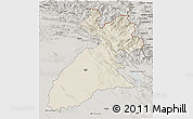 Shaded Relief 3D Map of Arbil, semi-desaturated