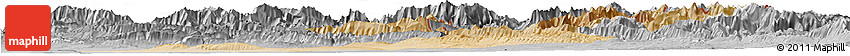 Satellite Horizon Map of Arbil, desaturated