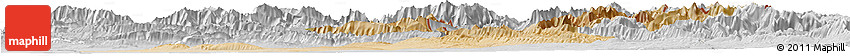 Satellite Horizon Map of Arbil, lighten, desaturated