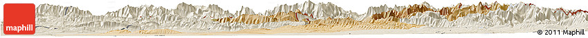 Satellite Horizon Map of Arbil, shaded relief outside
