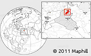 Blank Location Map of Arbil, highlighted country, within the entire country