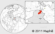 Blank Location Map of Arbil, highlighted country