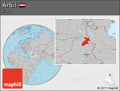 Gray Location Map of Arbil