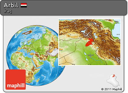 Physical Location Map of Arbil