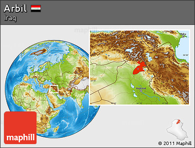 Physical Location Map of Arbil