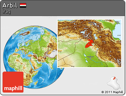 Physical Location Map of Arbil