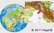 Physical Location Map of Arbil, highlighted country