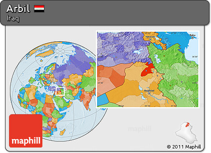 Political Location Map of Arbil