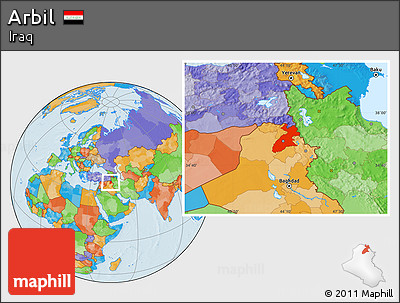 Political Location Map of Arbil