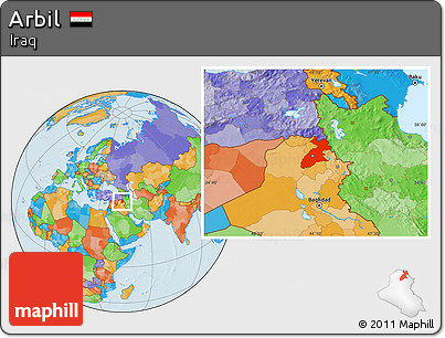 Political Location Map of Arbil
