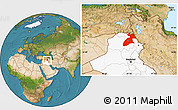 Satellite Location Map of Arbil, highlighted country
