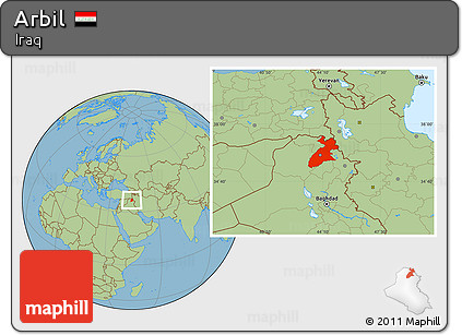Savanna Style Location Map of Arbil