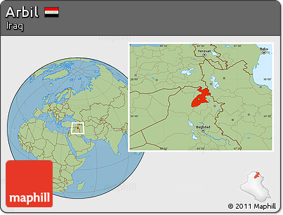 Savanna Style Location Map of Arbil