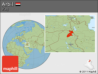 Savanna Style Location Map of Arbil