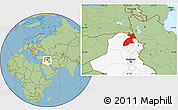 Savanna Style Location Map of Arbil, highlighted country