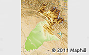 Physical Map of Arbil, satellite outside