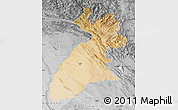 Satellite Map of Arbil, desaturated
