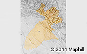 Satellite Map of Arbil, lighten, desaturated
