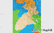 Satellite Map of Arbil, political outside