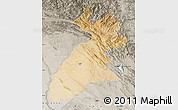 Satellite Map of Arbil, semi-desaturated