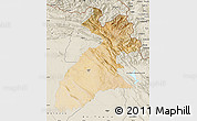 Satellite Map of Arbil, shaded relief outside