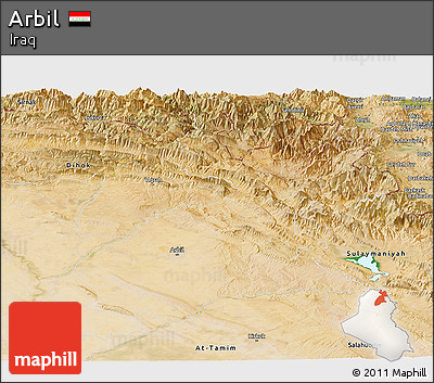 Satellite Panoramic Map of Arbil
